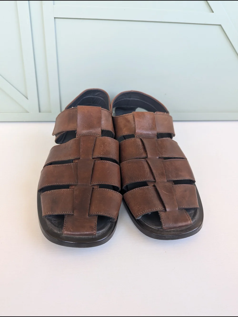 To Boot Brown Woven Leather Fisherman Sandals